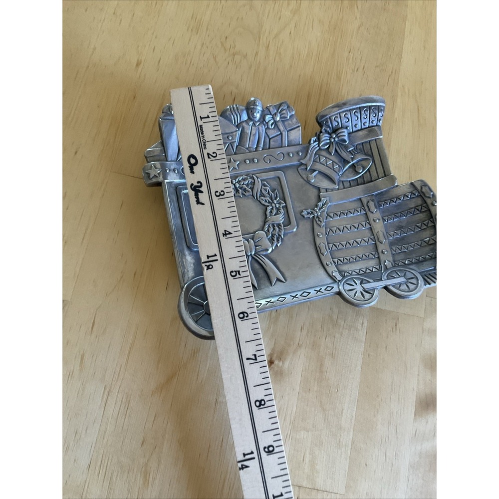 Vintage Home For The Holidays Christmas TRAIN Aluminum Candy Dish 1997 - Picture 7 of 7